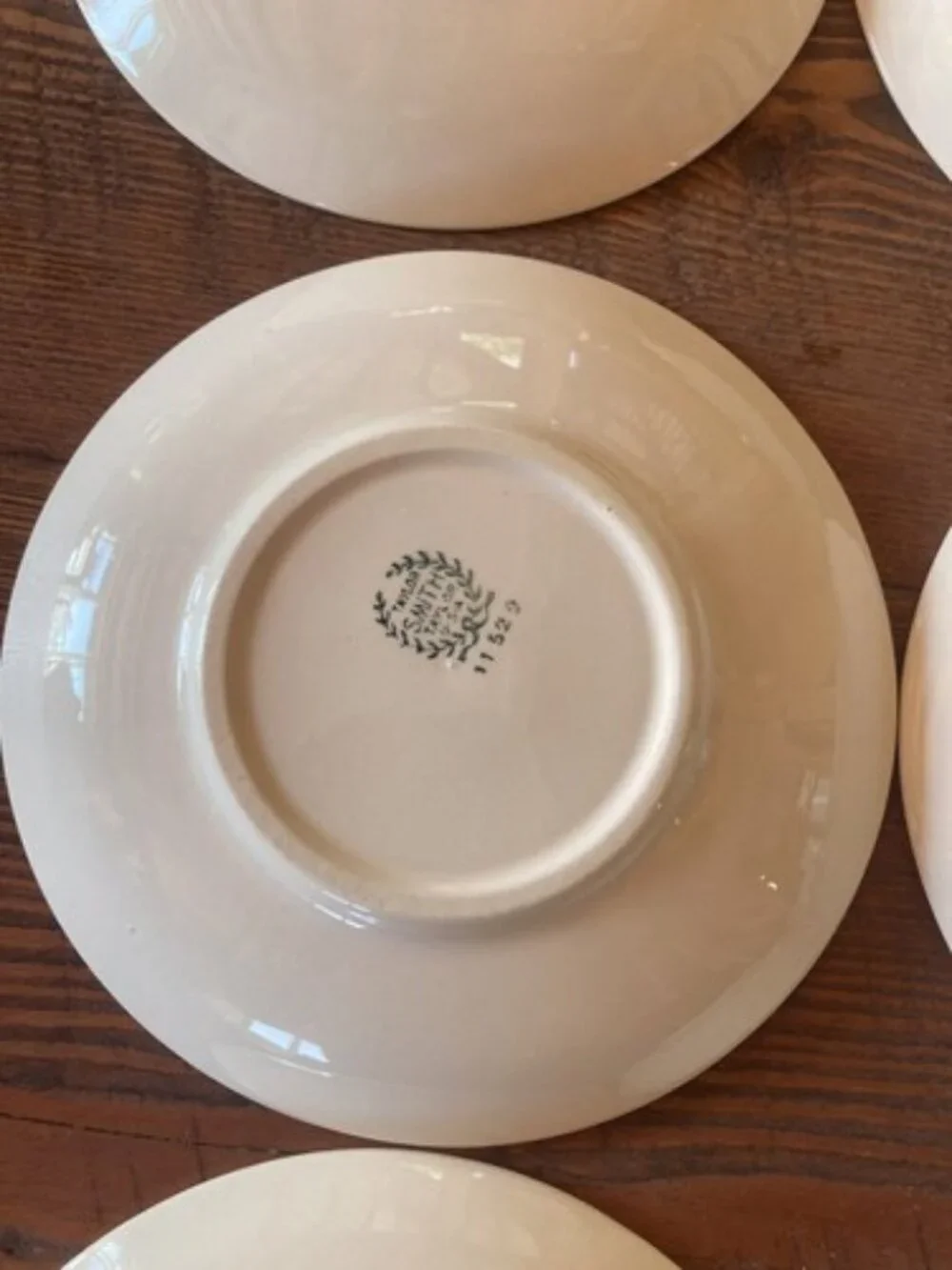 6 Teacup Saucers Taylor Smith Taylor Swiss Provincial 6” Yellow Antique 1952